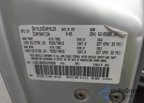 2005 Jeep Liberty Renegade z USA, uszkodzony, nr VIN 1J4GL38K65W709690